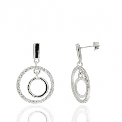 BRINCOS PRATA RODEADA BRINCOS PRATA RODEADA