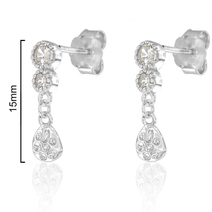 BRINCOS PRATA RODEADA BRINCOS PRATA RODEADA