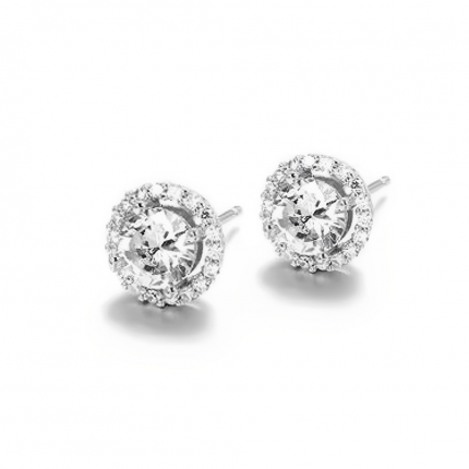 BRINCOS PRATA RODEADA