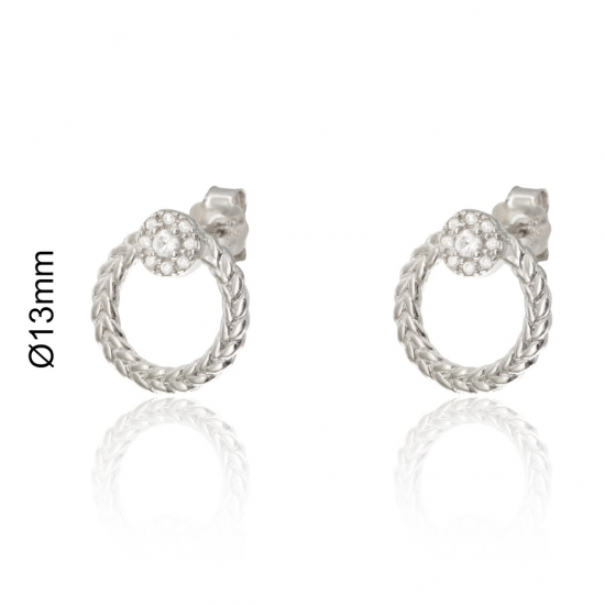 BRINCOS PRATA RODEADA