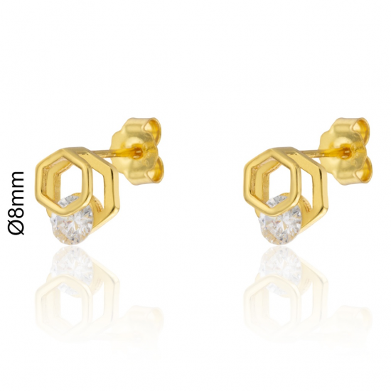 BRINCOS PRATA DOURADA