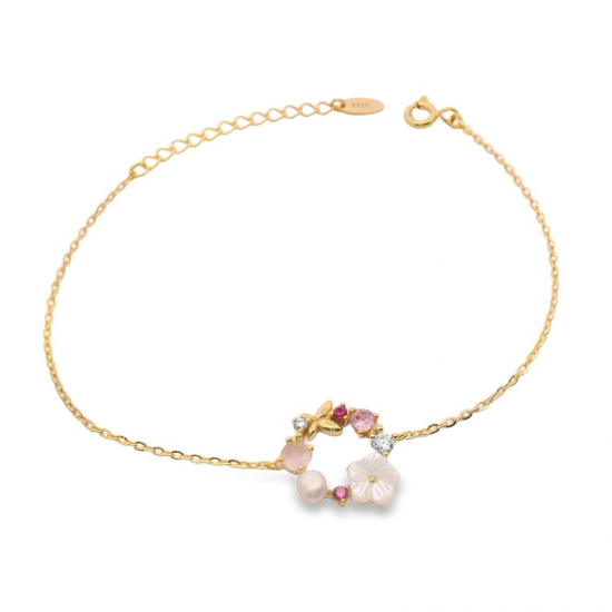 PULSEIRA PRATA DOURADA