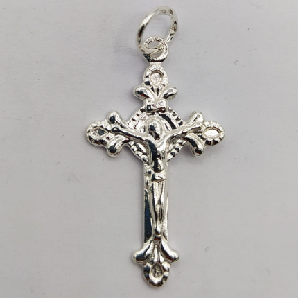 CRUCIFIXO PRATA RODEADA
