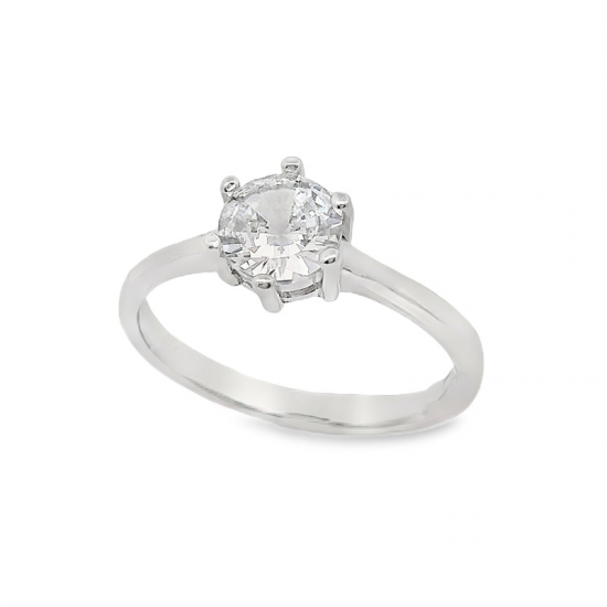 ANEL SOLITARIO PRATA