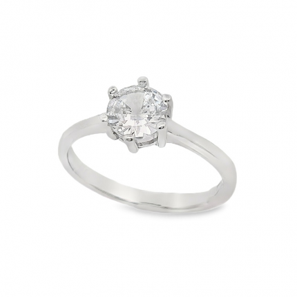 ANEL SOLITARIO PRATA