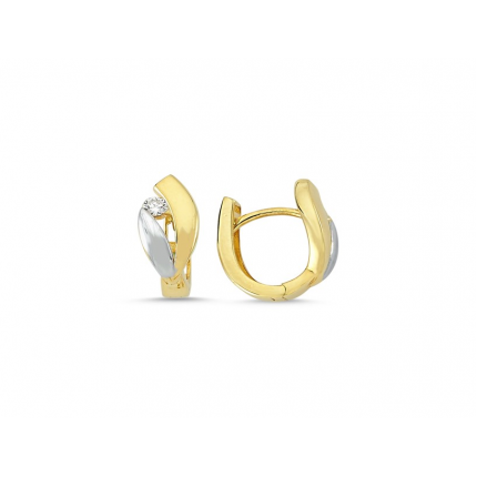 BRINCOS PRATA BICOLOR