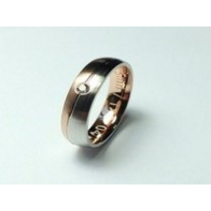 ALIANÇA PRATA BICOLOR