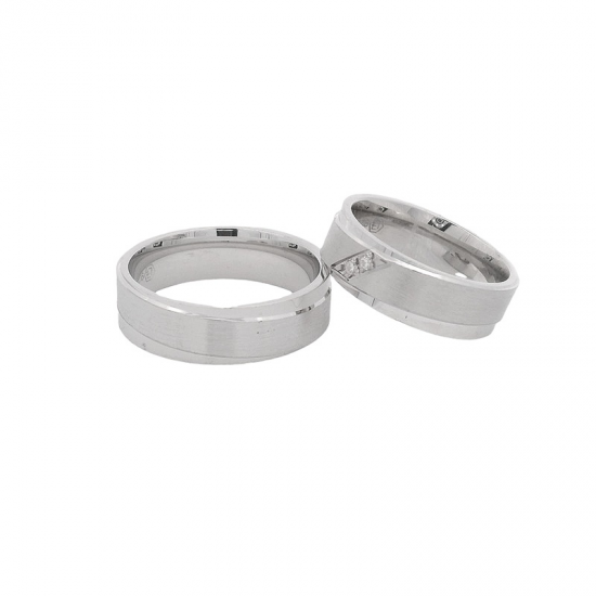 ALIANÇA PRATA RODEADA