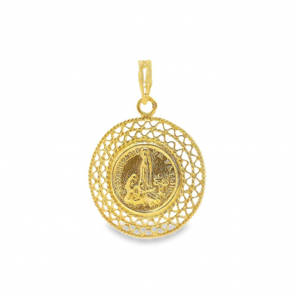 MEDALHA PRATA RODEADA E DOURADA