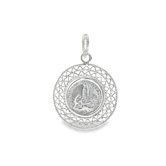 MEDALHA PRATA RODEADA E DOURADA