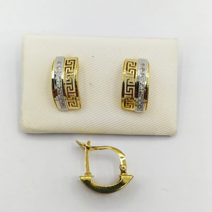 BRINCOS BICOLOR OURO 9K