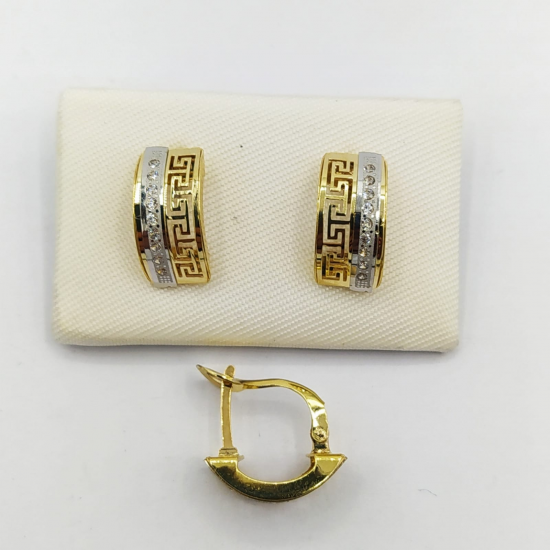 BRINCOS BICOLOR OURO 9K