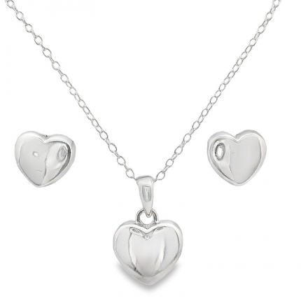 CONJUNTO COLAR E BRINCOS PRATA RODEADA