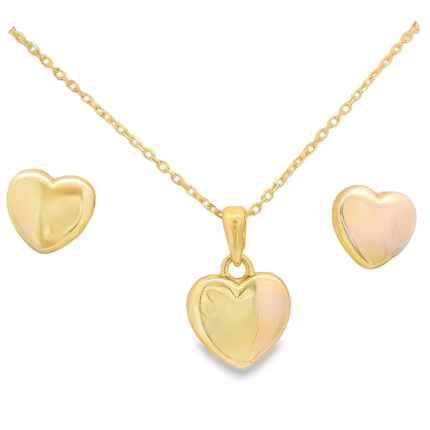 COLAR E BRINCOS CONJUNTO PRATA DOURADA