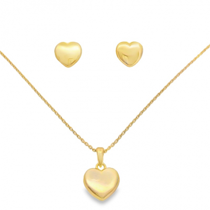 CONJUNTO COLAR E BRINCOS PRATA DOURADA