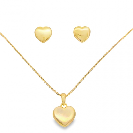 CONJUNTO COLAR E BRINCOS PRATA DOURADA