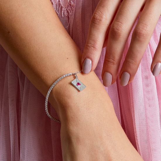 PULSEIRA PRATA RODEADA MAREA ''LOVE''