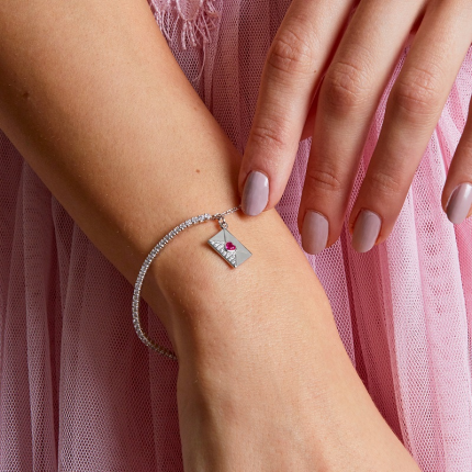 PULSEIRA PRATA RODEADA MAREA ''LOVE''