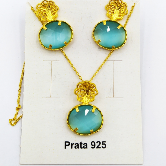 CONJUNTO PRATA DOURADA