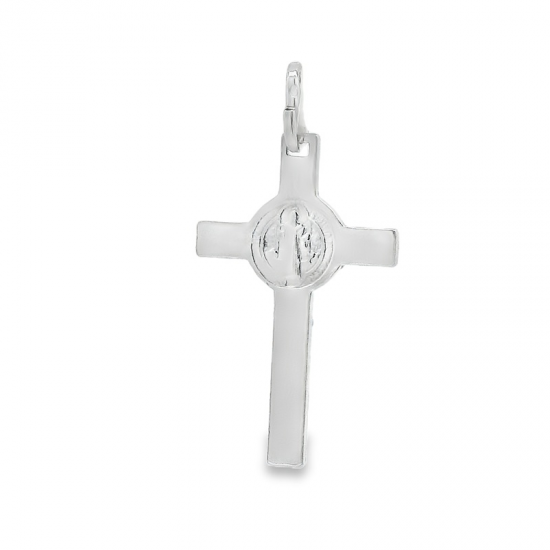 CRUCIFIXO PRATA RODEADA