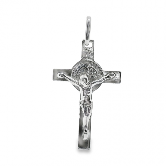 CRUCIFIXO PRATA RODEADA